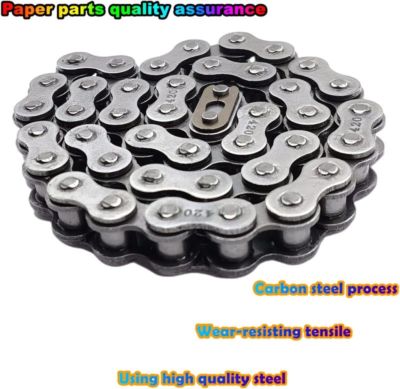 ‎Ran&Rode Front Jackshaft #420 Chain 42 Links fits Coleman CT200U CT200U-EX BT200X Mini Bike Chain MB200 MB165 Baja Warrior Heat Mini Baja Motorsports (#420 Chain 42 Links) - Image 3